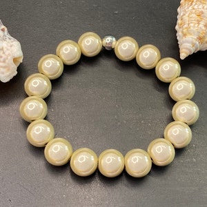 1St. Armband 12mm Gr.S silber Miracle Beads Magic Perlen 3D Illumination 418 418 beige