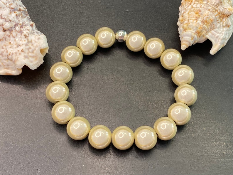 1St. Armband 12mm Gr.S silber Miracle Beads Magic Perlen 3D Illumination 418 418 beige
