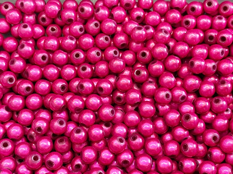 6mm 40St. Miracle Beads Magic Beads Wunderperlen 3D Effekt Ilumination 2015 pink