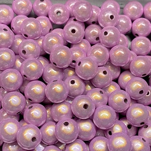 10mm 22St. Miracle Beads Magic Perlen Wunderperlen 3D Effekt Ilumination Fädelloch 2mm 4004 flieder-rose