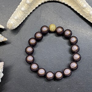 1St. Armband 12mm Gr.S-M gold Miracle Beads Magic Perlen Cubic Zirconia Perle A453 Bild 9