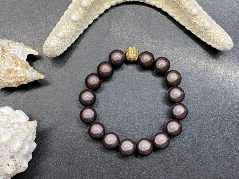 1St. Armband 12mm Gr.S-M gold Miracle Beads Magic Perlen Cubic Zirconia Perle A453 Bild 9