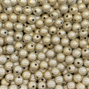 8mm 30St. Miracle Beads Magic Beads Wunderperlen 3D Effekt Ilumination Fädell.2 9524 beige