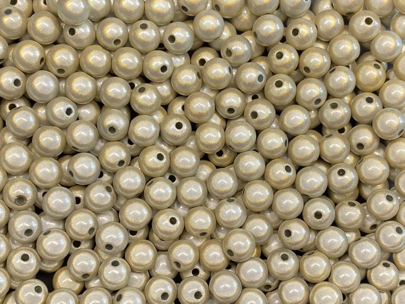 8mm 30St. Miracle Beads Magic Beads Wunderperlen 3D Effekt Ilumination Fädell.2 9524 beige