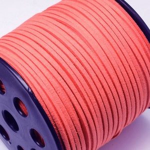 3m Velourband 3x1,4mm rot pink orange lila Bild 4