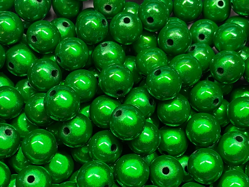 12mm 18St. Miracle Beads Magic Perlen Wunderperlen 3D Effekt Ilumination Fädelloch 2mm 8550 dunkelgrün