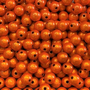 10mm 22St. Miracle Beads Magic Perlen Wunderperlen 3D Effekt Ilumination Fädelloch 2mm 4010 orange