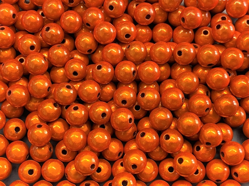 10mm 22St. Miracle Beads Magic Perlen Wunderperlen 3D Effekt Ilumination Fädelloch 2mm 4010 orange