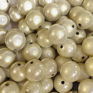 16mm 14St. Miracle Beads Magic Perlen Wunderperlen 3D Effekt Ilumination Fädelloch 2mm beige