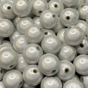 14mm 16St. Miracle Beads Magic Perlen Wunderperlen 3D Effekt Ilumination Fädelloch 2mm 5510 weiss