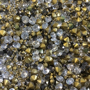 2-5mm Strasssteine Chaton crystal clear Spitzboden 10gr. ca.300 Steine 3812 TOP 2-5mm MIX