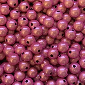 10mm 22St. Miracle Beads Magic Perlen Wunderperlen 3D Effekt Ilumination Fädelloch 2mm 4003 medium pink