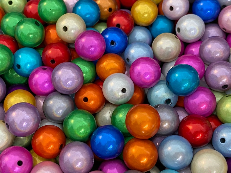 16mm 14St. Miracle Beads Magic Perlen Wunderperlen 3D Effekt Ilumination Fädelloch 2mm 7016 MIX