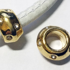 2St. 5mm Innenloch Modulperle Strassring versch. Modelle TOP 8132 gold