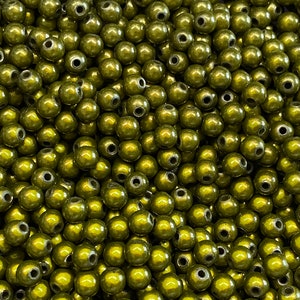 6mm 40St. Miracle Beads Magic Beads Wunderperlen 3D Effekt Ilumination Fädell.1mm 2027 oliv