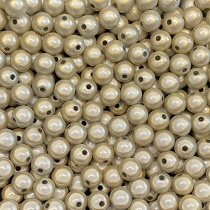 10mm 22St. Miracle Beads Magic Perlen Wunderperlen 3D Effekt Ilumination Fädelloch 2mm 4034 beige