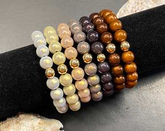1St. Armband 10mm Gr.M gold Miracle Beads Magic Perlen 3D Illumination #A466