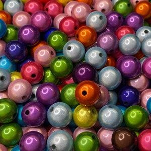 14mm 16St. Miracle Beads Magic Perlen Wunderperlen 3D Effekt Ilumination Fädelloch 2mm 5516 MIX