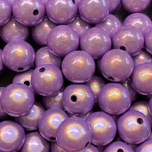 16mm 14St. Miracle Beads Magic Perlen Wunderperlen 3D Effekt Ilumination Fädelloch 2mm 7006 flieder