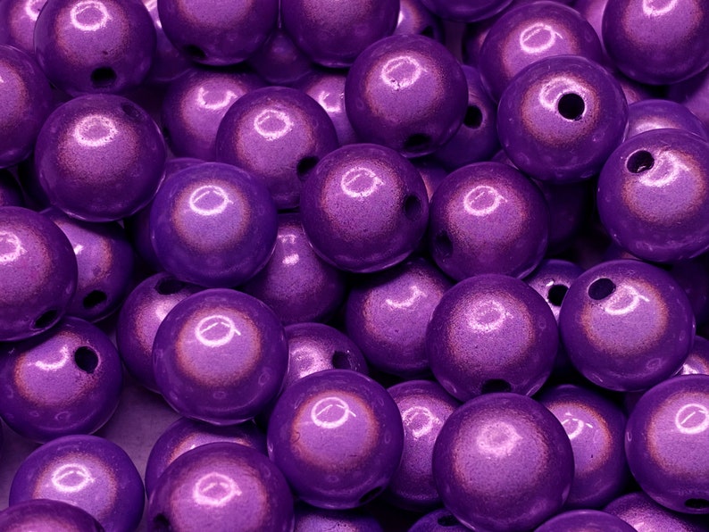 14mm 16St. Miracle Beads Magic Perlen Wunderperlen 3D Effekt Ilumination Fädelloch 2mm 5524 lila