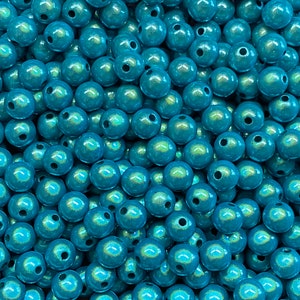 8mm 30St. Miracle Beads Magic Beads Wunderperlen 3D Effekt Ilumination Fädell.2 9575 türkis