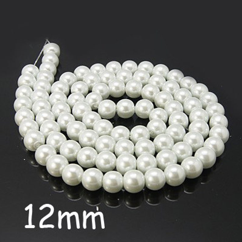 10mm Glaswachsperlen 70St. Fädelloch 1mm versch. Farben 9915 Ivory