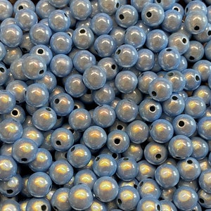 8mm 30St. Miracle Beads Magic Beads Wunderperlen 3D Effekt Ilumination Fädell.2 9601 hellblau
