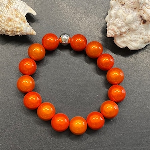 1St. Armband 14mm Gr.M-L silber Miracle Beads Magic Perlen 3D Illumination A465 465 orange Mix