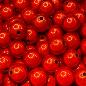 14mm 16St. Miracle Beads Magic Perlen Wunderperlen 3D Effekt Ilumination Fädelloch 2mm 5512 rot