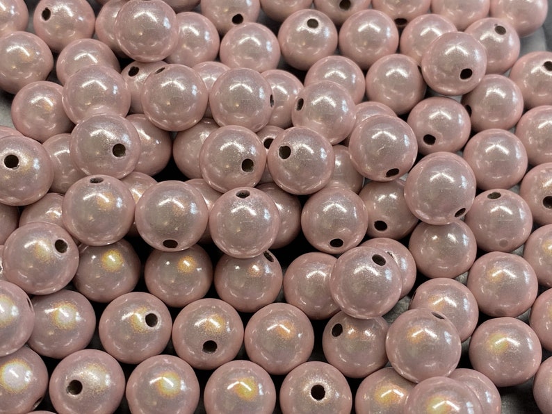 14mm 16St. Miracle Beads Magic Perlen Wunderperlen 3D Effekt Ilumination Fädelloch 2mm 5504 champagner-rose