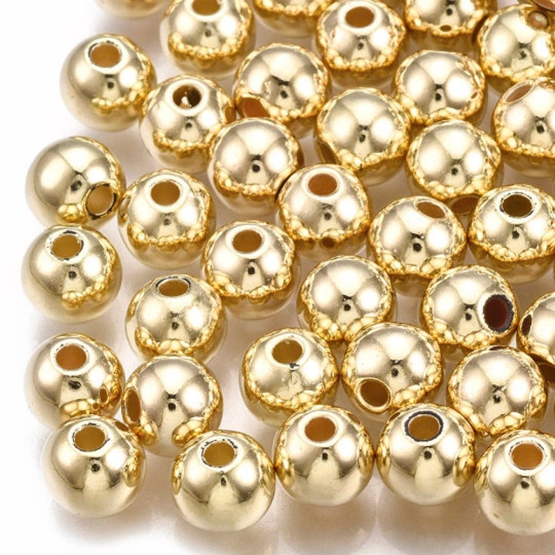 Acryl Perlen UV beschichtet Spacer 6-14mm verschiedene Modelle silber gold image 2