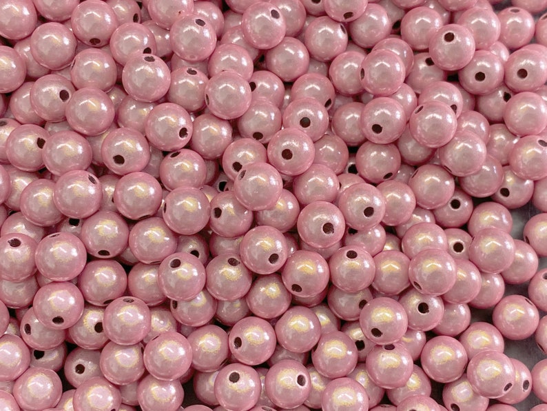 10mm 22St. Miracle Beads Magic Perlen Wunderperlen 3D Effekt Ilumination Fädelloch 2mm 4001 rosa