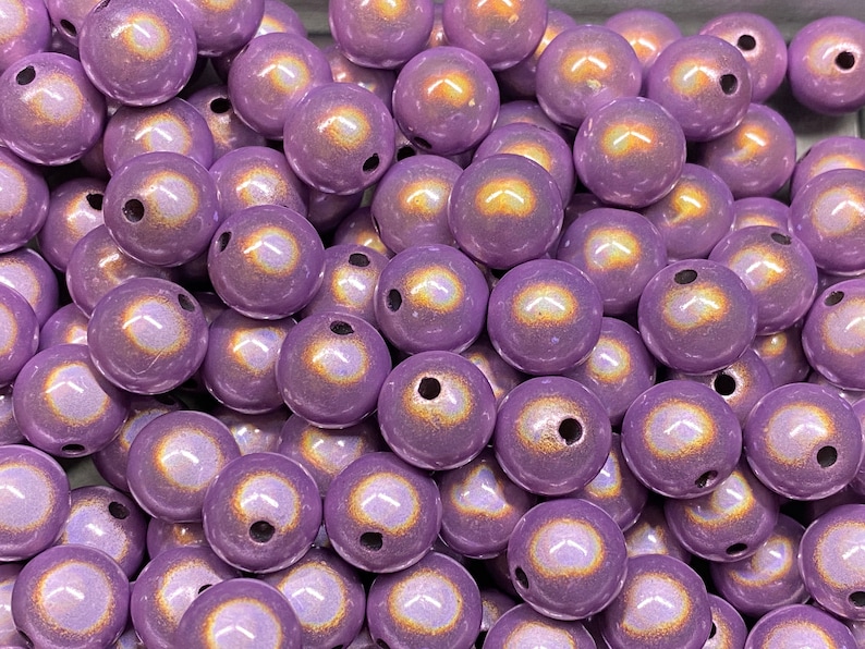 14mm 16St. Miracle Beads Magic Perlen Wunderperlen 3D Effekt Ilumination Fädelloch 2mm 5528 flieder