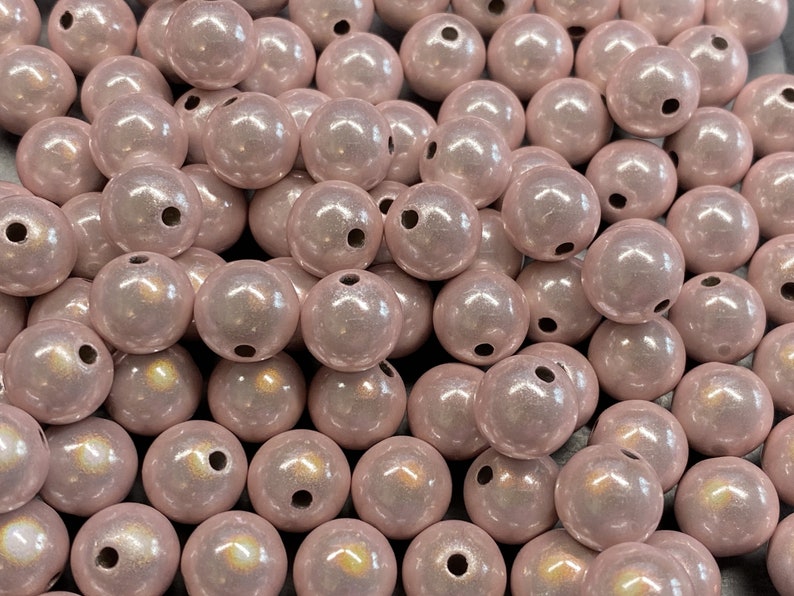 10mm 22St. Miracle Beads Magic Perlen Wunderperlen 3D Effekt Ilumination Fädelloch 2mm 4044 champagner-rose