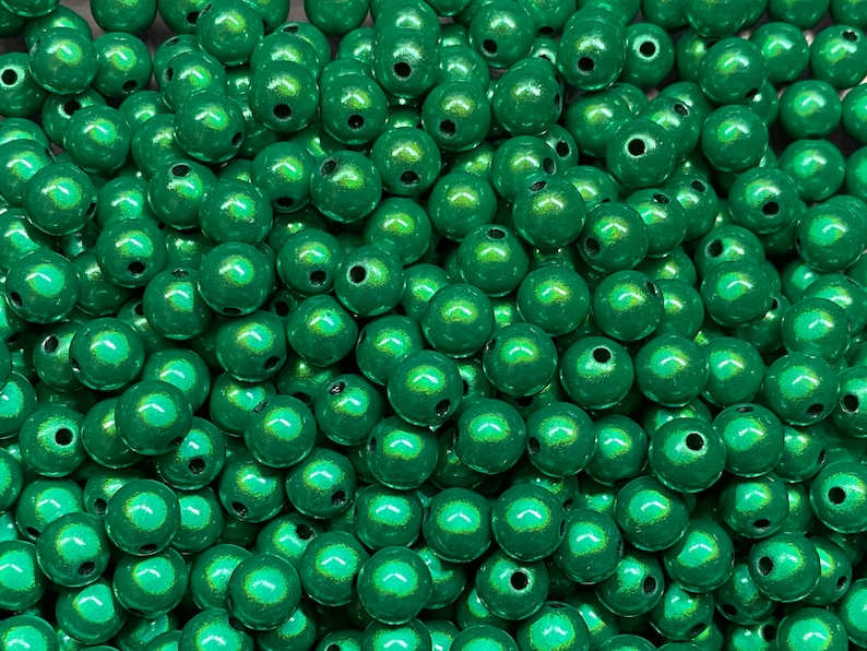 8mm 30St. Miracle Beads Magic Beads Wunderperlen 3D Effekt Ilumination Fädell.2 9502 smaragdgrün