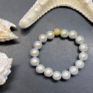 1St. Armband 12mm Gr.S-M gold Miracle Beads Magic Perlen Cubic Zirconia Perle A453 Bild 6
