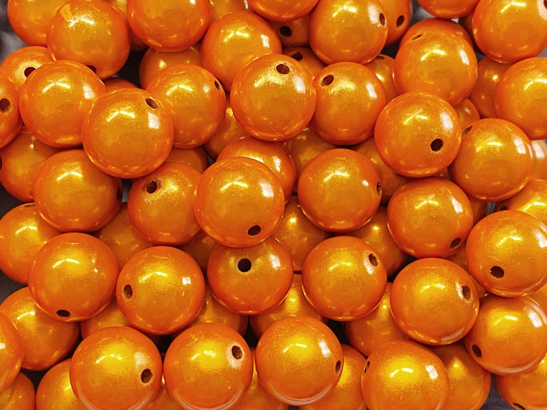 16mm 14St. Miracle Beads Magic Perlen Wunderperlen 3D Effekt Ilumination Fädelloch 2mm 7011 orange