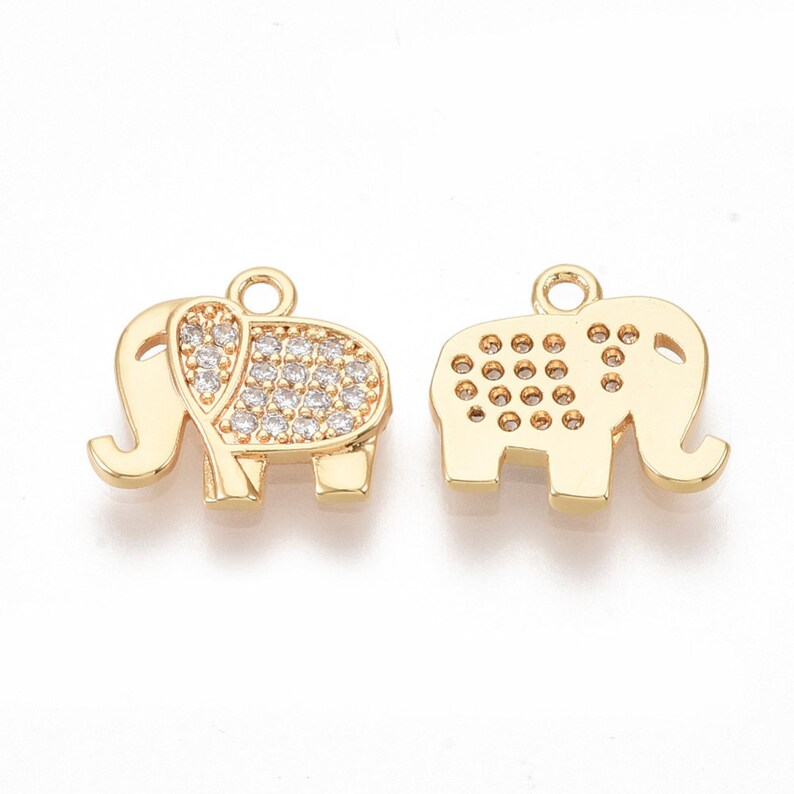 Anhänger Cubic Zirconia Strass 10-20mm Ananas Elefant Krone Palme Biene 1034 Elefant