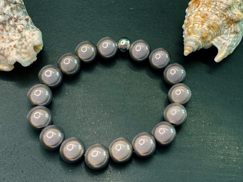 1St. Armband 12mm Gr.S silber Miracle Beads Magic Perlen 3D Illumination 418 418 grau