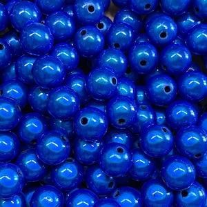 12mm 18St. Miracle Beads Magic Perlen Wunderperlen 3D Effekt Ilumination Fädelloch 2mm 8536 blau