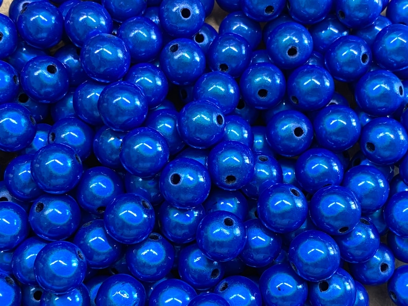 12mm 18St. Miracle Beads Magic Perlen Wunderperlen 3D Effekt Ilumination Fädelloch 2mm 8536 blau