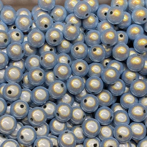 10mm 22St. Miracle Beads Magic Perlen Wunderperlen 3D Effekt Ilumination Fädelloch 2mm 4016 Hellblau