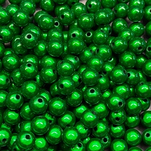 6mm 40St. Miracle Beads Magic Beads Wunderperlen 3D Effekt Ilumination Fädell.1mm 2028 dunkelgrün