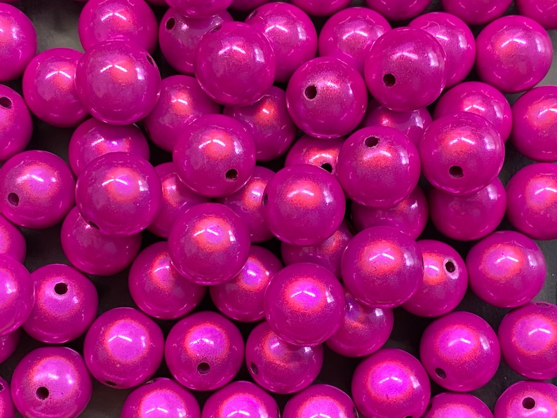 16mm 14St. Miracle Beads Magic Perlen Wunderperlen 3D Effekt Ilumination Fädelloch 2mm 7004 pink