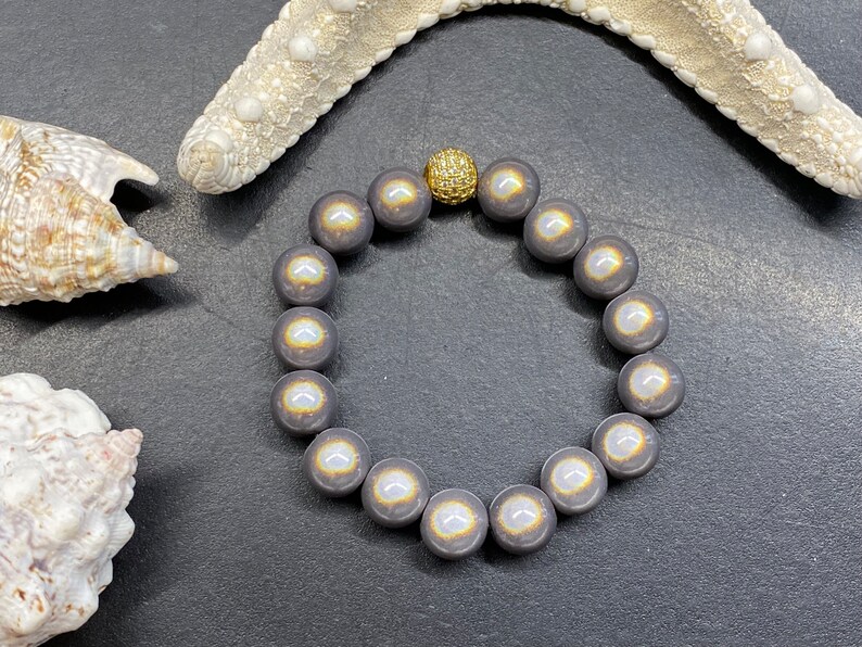 1St. Armband 12mm Gr.S-M gold Miracle Beads Magic Perlen Cubic Zirconia Perle A453 Bild 8