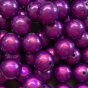 16mm 14St. Miracle Beads Magic Perlen Wunderperlen 3D Effekt Ilumination Fädelloch 2mm 7005 lila