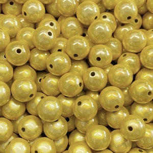 10mm 22St. Miracle Beads Magic Perlen Wunderperlen 3D Effekt Ilumination Fädelloch 2mm 4032 gelb