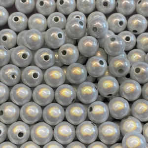 8mm 30St. Miracle Beads Magic Beads Wunderperlen 3D Effekt Ilumination Fädell.2 9806 weiss