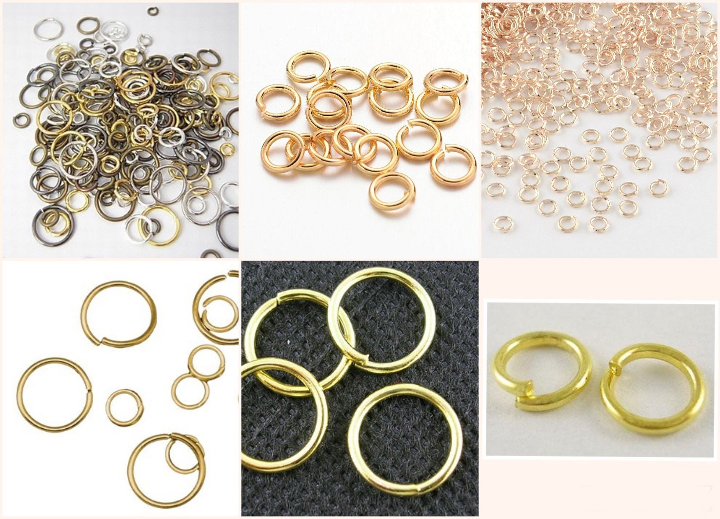 170 Stück 8mm Massiver Kupfer Bali Offener Sprungring 18K Gold