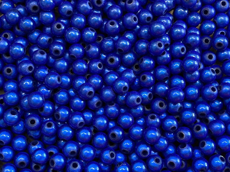 6mm 40St. Miracle Beads Magic Beads Wunderperlen 3D Effekt Ilumination Fädell.1mm 2010 blau